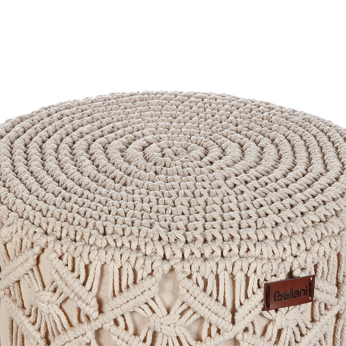 HOCKER Beige Nawabad - Beige/Braun, Naturmaterialen (40/40/40cm) - Beliani