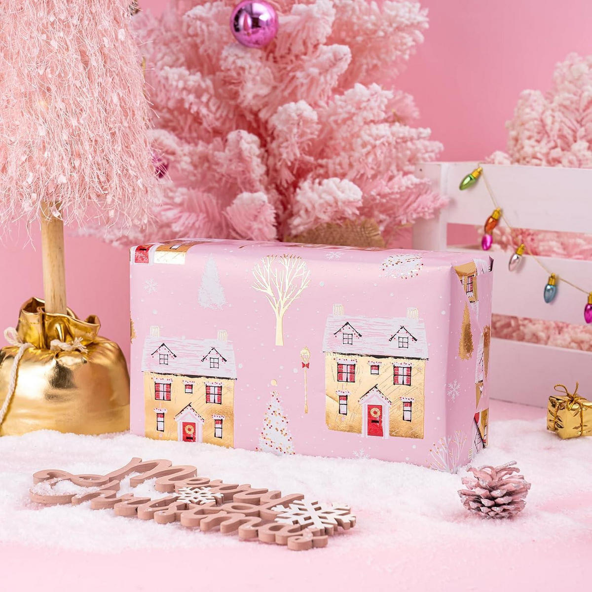 GESCHENKPAPIER 3-teiliges Set 43,2 cm x 3 m Rosa Gold - Multicolor, Papier (4/44/10cm)