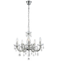 LED KRONLEUCHTER Metall Weiß Kristalloptik - Klar, Metall (44/44/128cm) - Globo Lighting