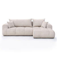 ECKSOFA MILANO mit Schlaffunktion und Bettkasten Creme - Creme, Holzwerkstoff/Kunststoff (250/90cm) - Idohome