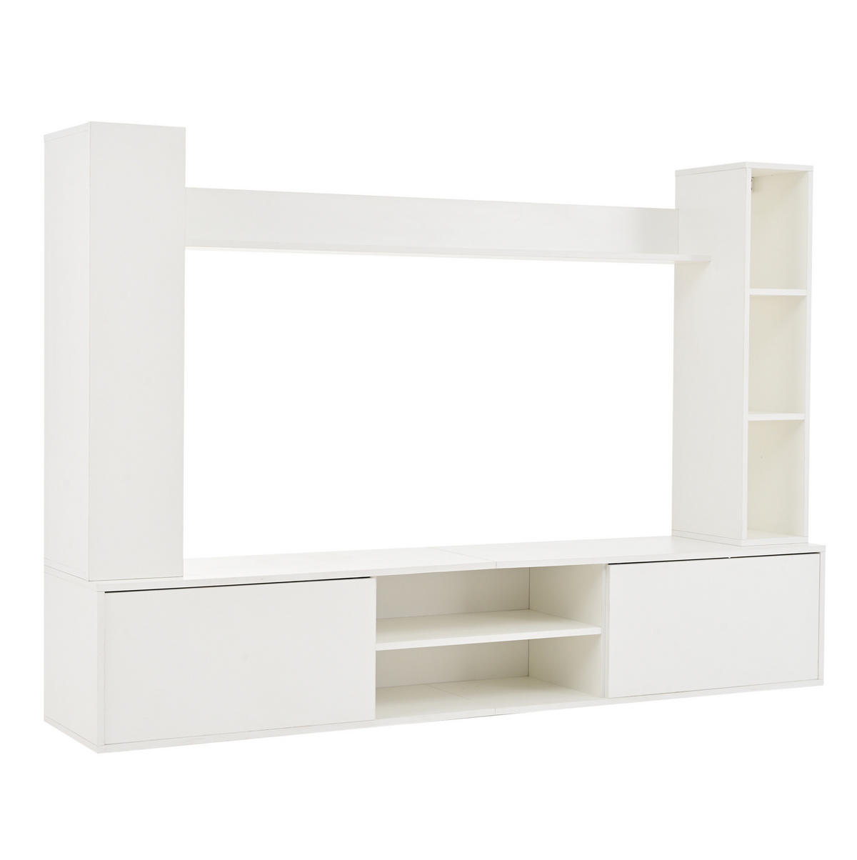 SET TV ormarića 180/35/33,5 cm bijeli od iverice s visećim i stojećim elementima - bijela, drvni materijal (180/33.5/35cm) - OKWISH