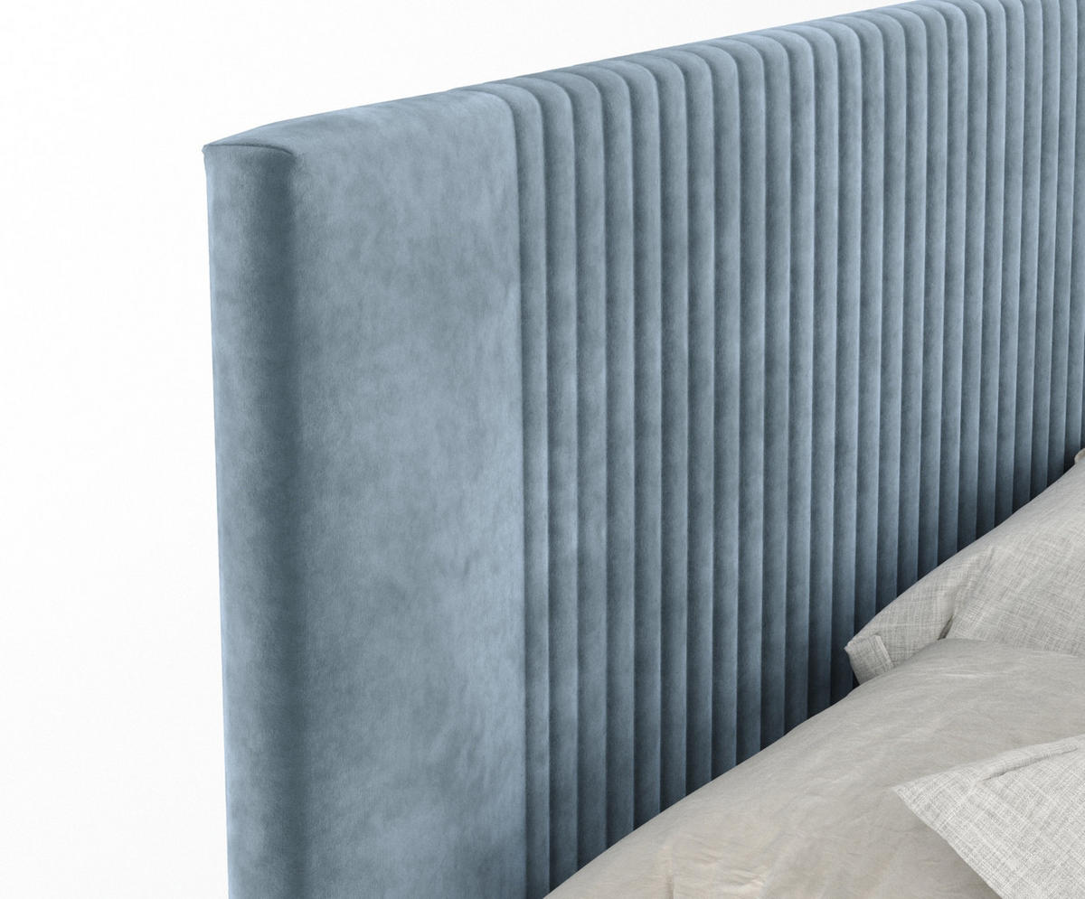BOXSPRINGBETT Bergamo Blau Grau 140/200 cm - Blaugrau/Schwarz, Holz/Holzwerkstoff (140/200cm) - Maison de Reve