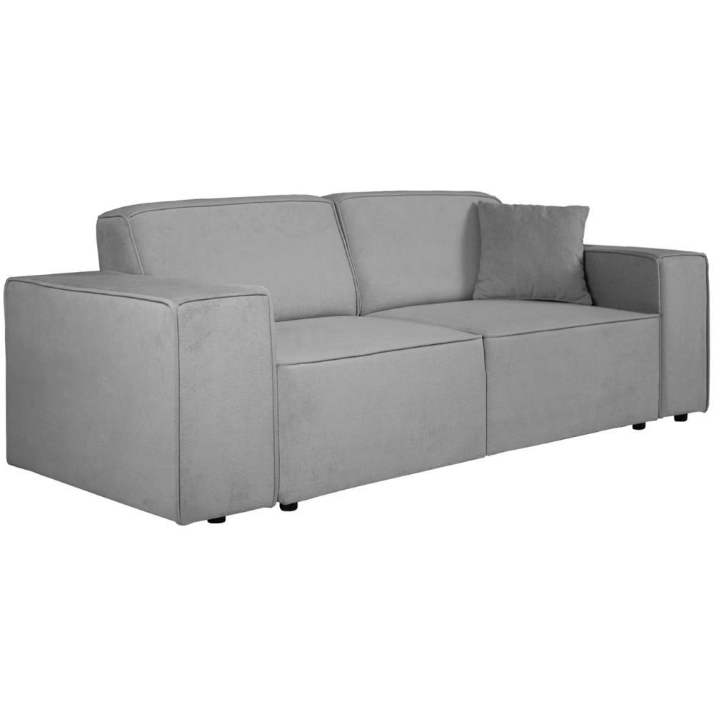3-SITZER SOFA Pedro ohne Schlaffunktion hellgrau - Hellgrau/Schwarz, Textil (215/75/88cm) - Beautysofa