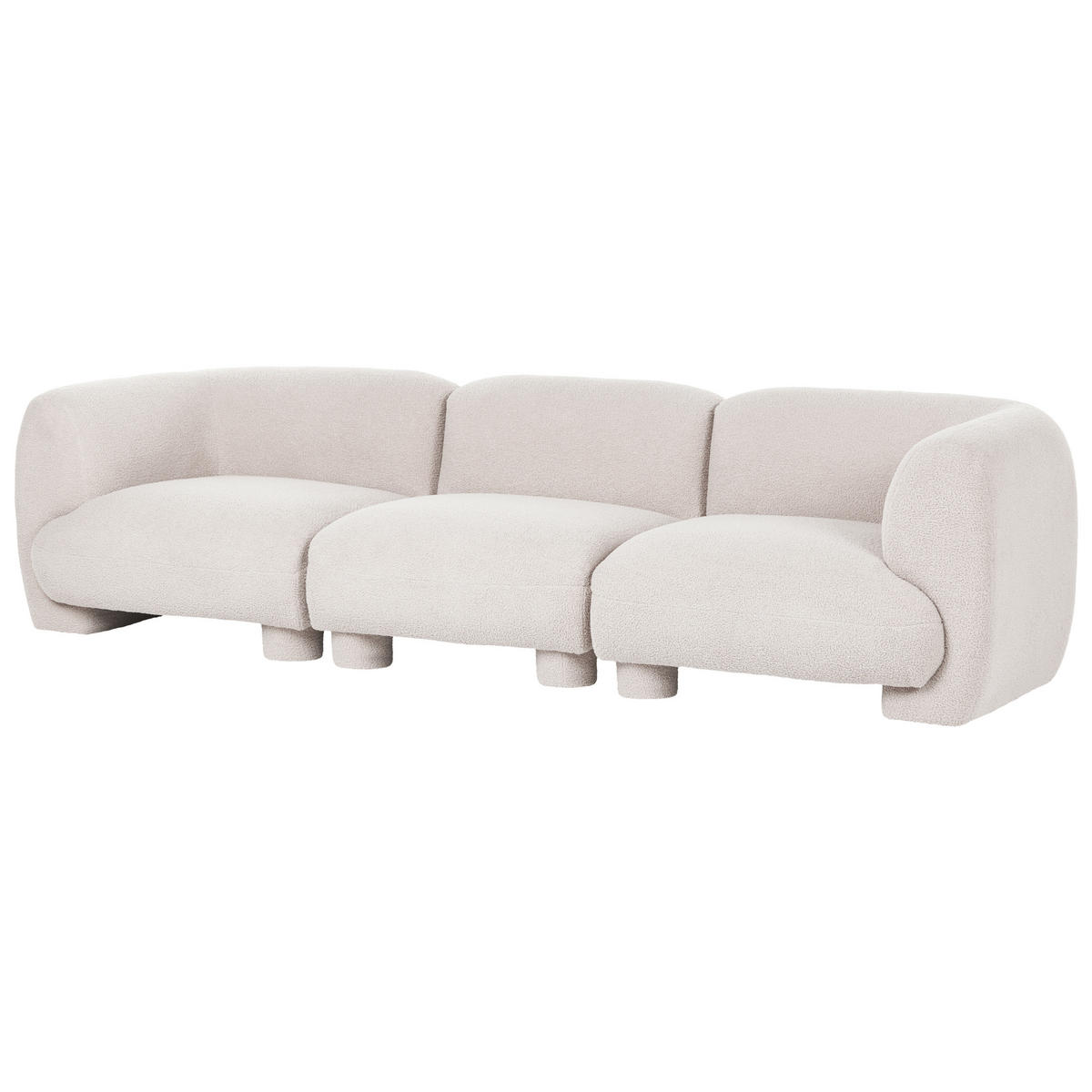 MODULÁRNÍ POHOVKA 3-místná Krémově bílá Bouclé Mjalbi - krémová, textil (275/69/91cm) - Beliani