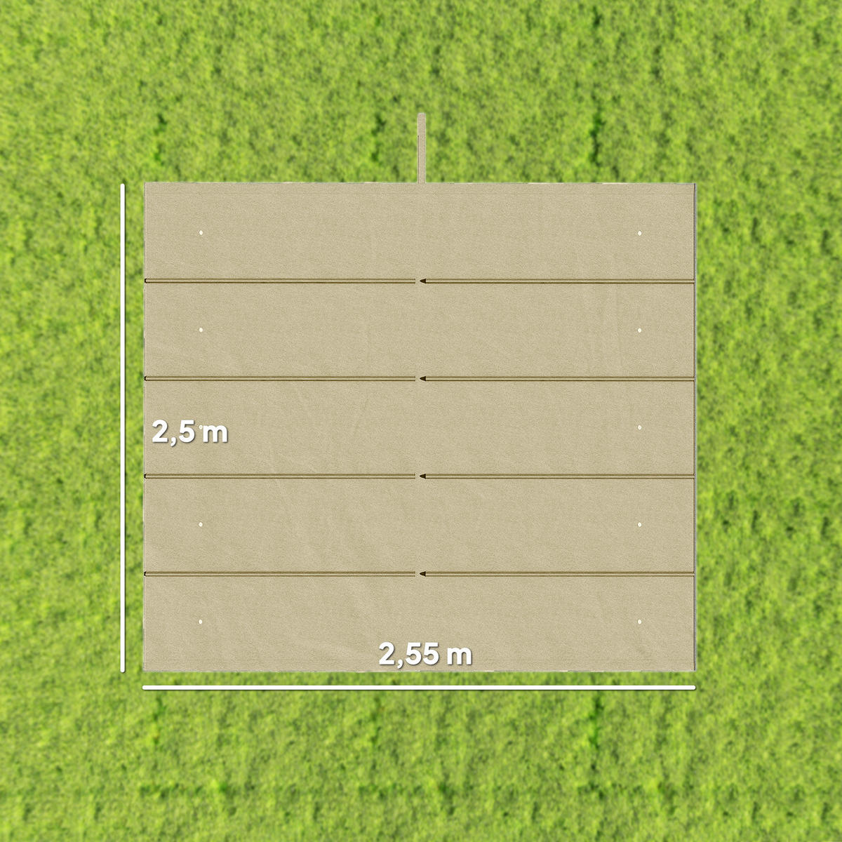 ERSATZDACH aus Polyester Beige - Beige, Kunststoff (255/6/250cm) - Outsunny