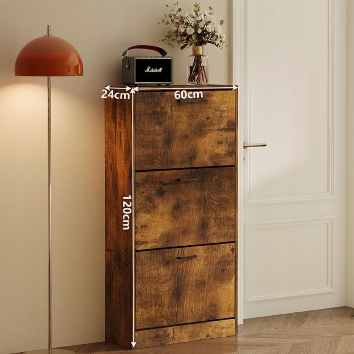 SCHUHKIPPER braun 60/24/120 cm - Braun, Holzwerkstoff (60/120/24cm) - MUVU