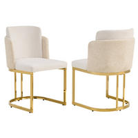 ESSZIMMERSTUHL 2er Set Chenille Beige Gold Modern - Beige, Textil (61.5/86/53.5cm) - FLIEKS