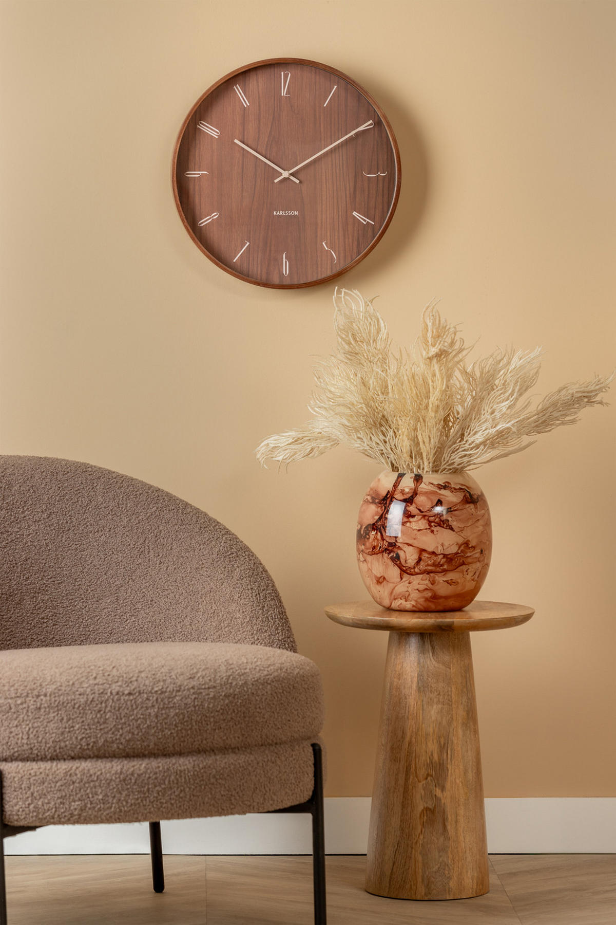 WANDUHR Suave Ø40 cm - Braun, Holz (40/40/5cm) - Karlsson