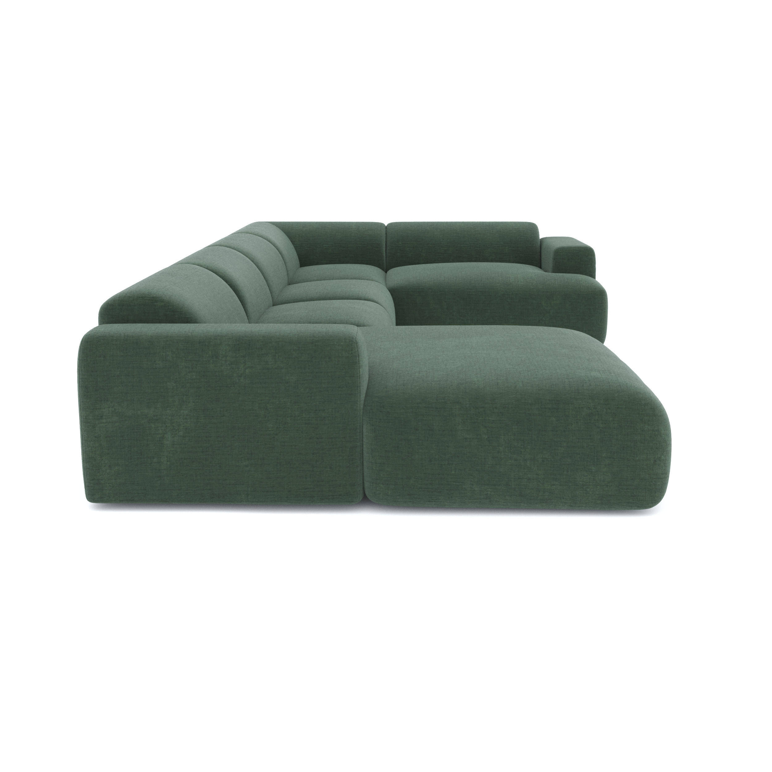 WOHNLANDSCHAFT Texturierter Samt Smaragdgrün 354cm - Smaragdgrün, Textil (354/73/164cm) - Sia Home