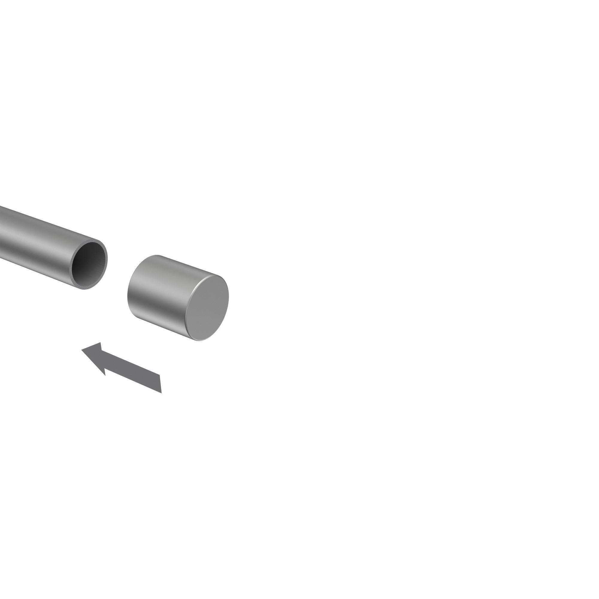 ENDSTÜCKE FÜR GARDINENSTANGEN / TELESKOPSTANGEN Livo 16/13 mm Ø Silbergrau, Packung 2 Stück - Silberfarben/Alufarben, Kunststoff (2/1.8/1.8cm) - INTERDECO