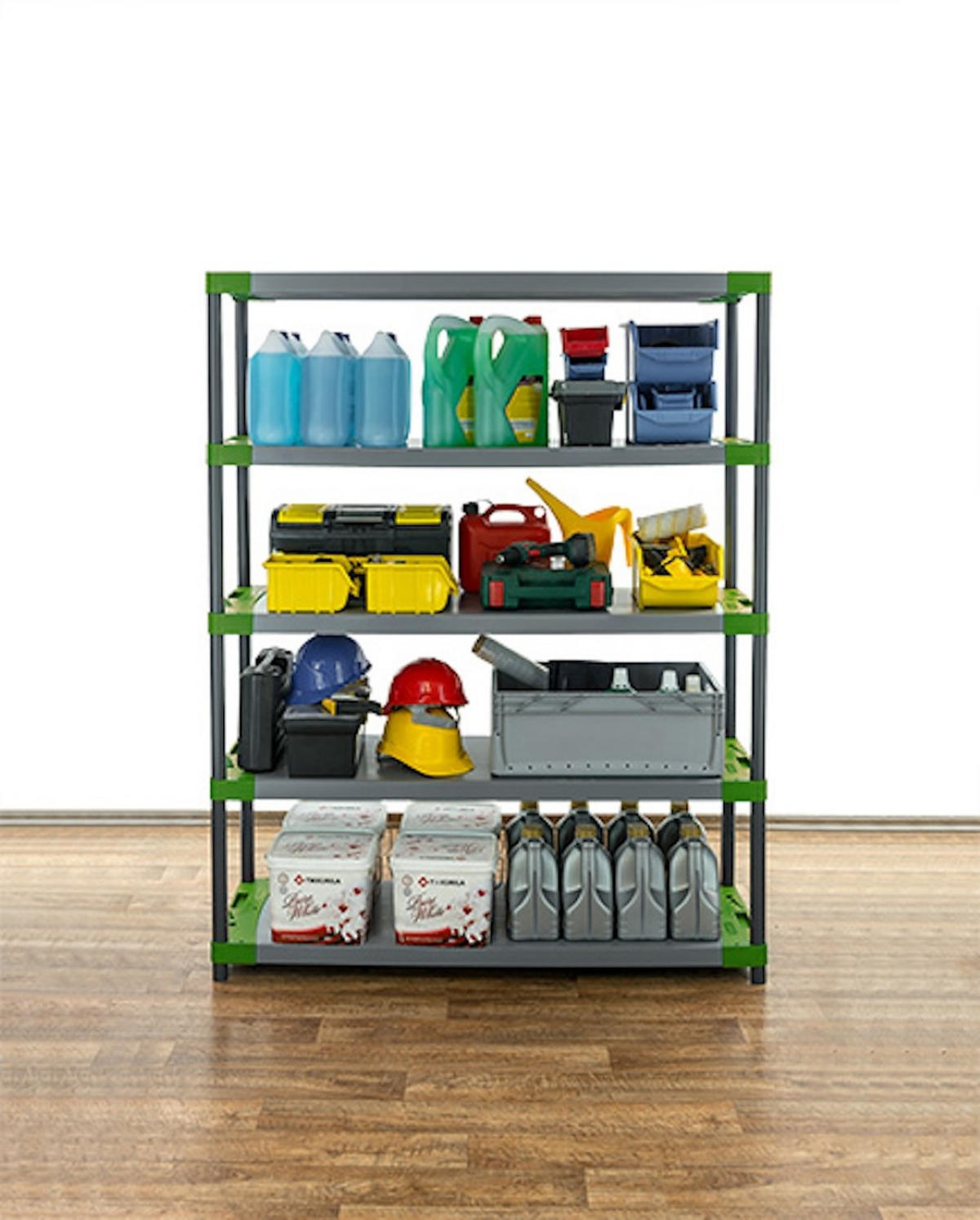 KUNSTSTOFFREGAL BIG GREY BEAR Tall 180x130x46cm Fachlast 120kg Grau-Grün - Grün, Kunststoff (130/180/46cm) - PROREGAL