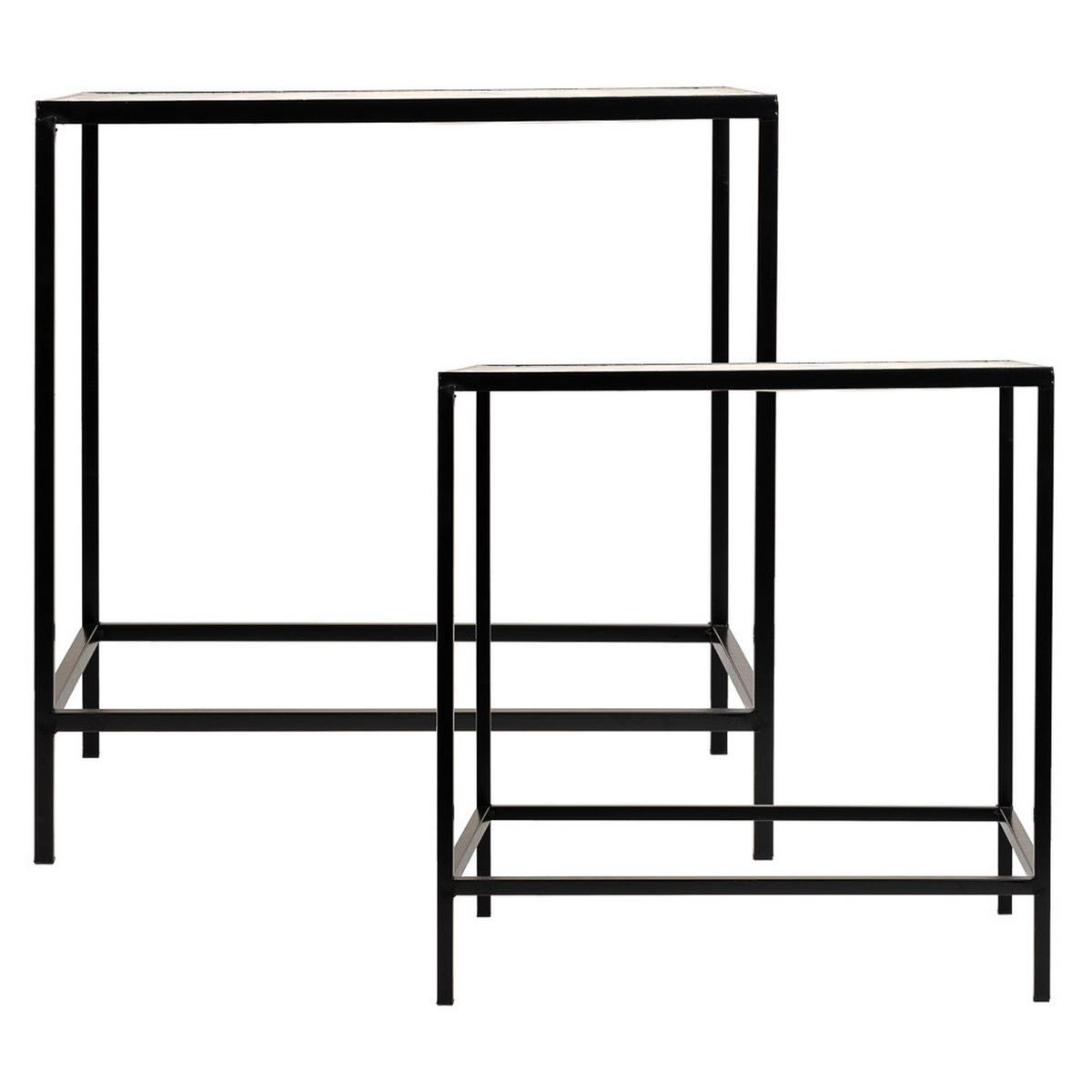 PFLANZENSTÄNDER aus Metall, schwarz, 2-tlg. - Schwarz, Metall (50/51/37cm) - Wanderlust