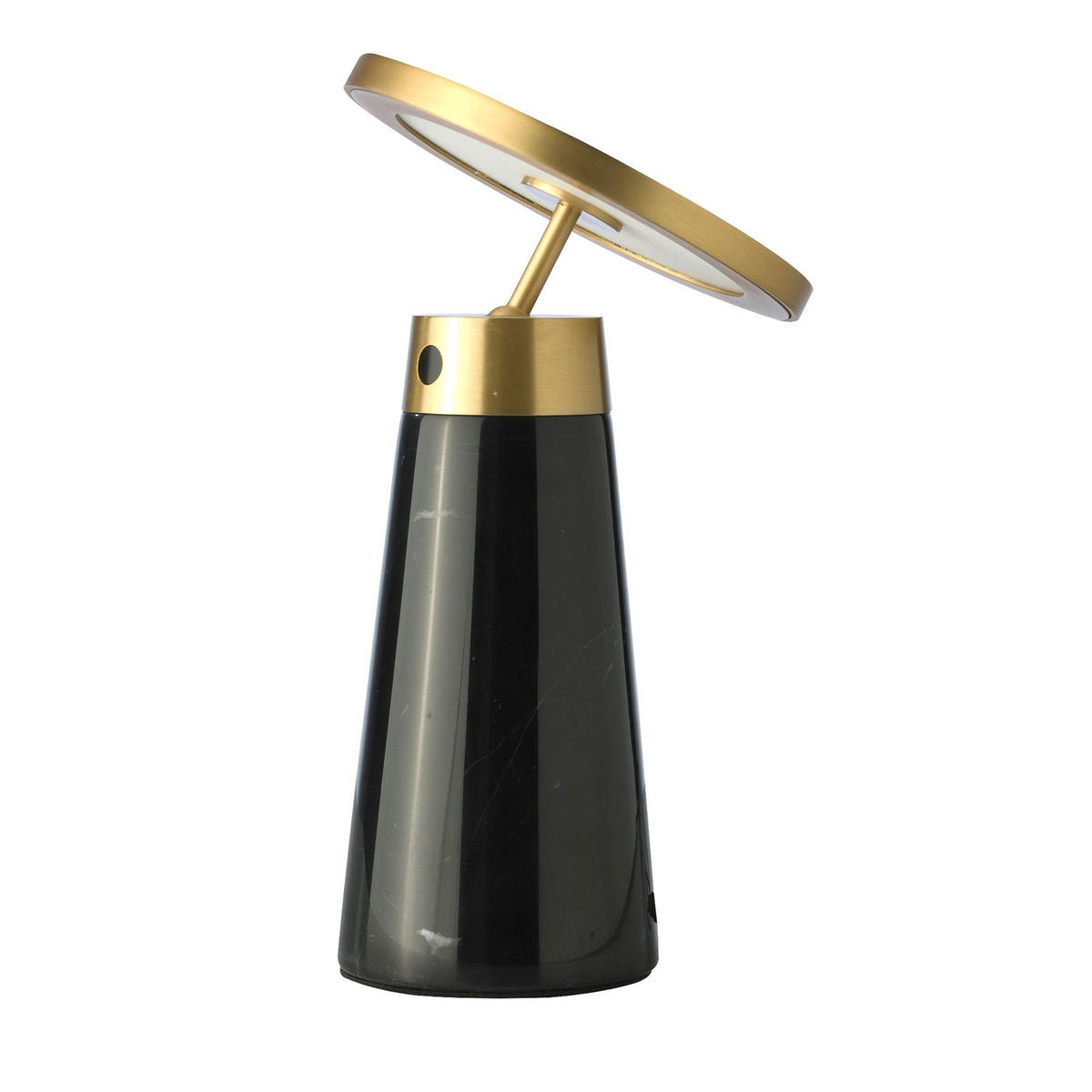 TISCHLEUCHTE Tischlampe aus schwarzem Marmor und goldenem Stahl Ø16/25.5 cm - Goldfarben/Schwarz, Metall (16/16/25.5cm) - ANGEL CERDA