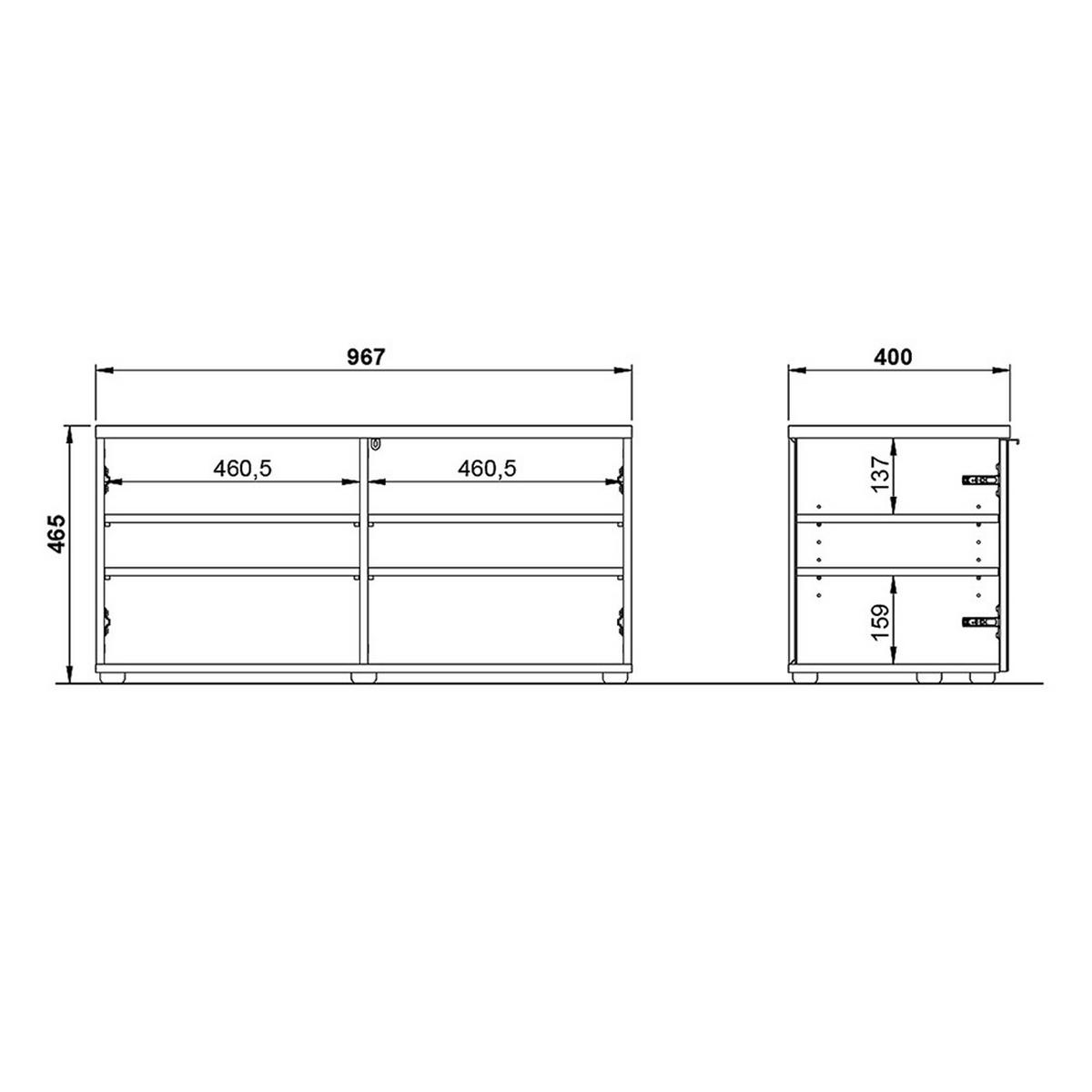 GARDEROBEN-SET 4-TLG. Geneva-01 - Grau, Holzwerkstoff (200/200/40cm) - Lomado