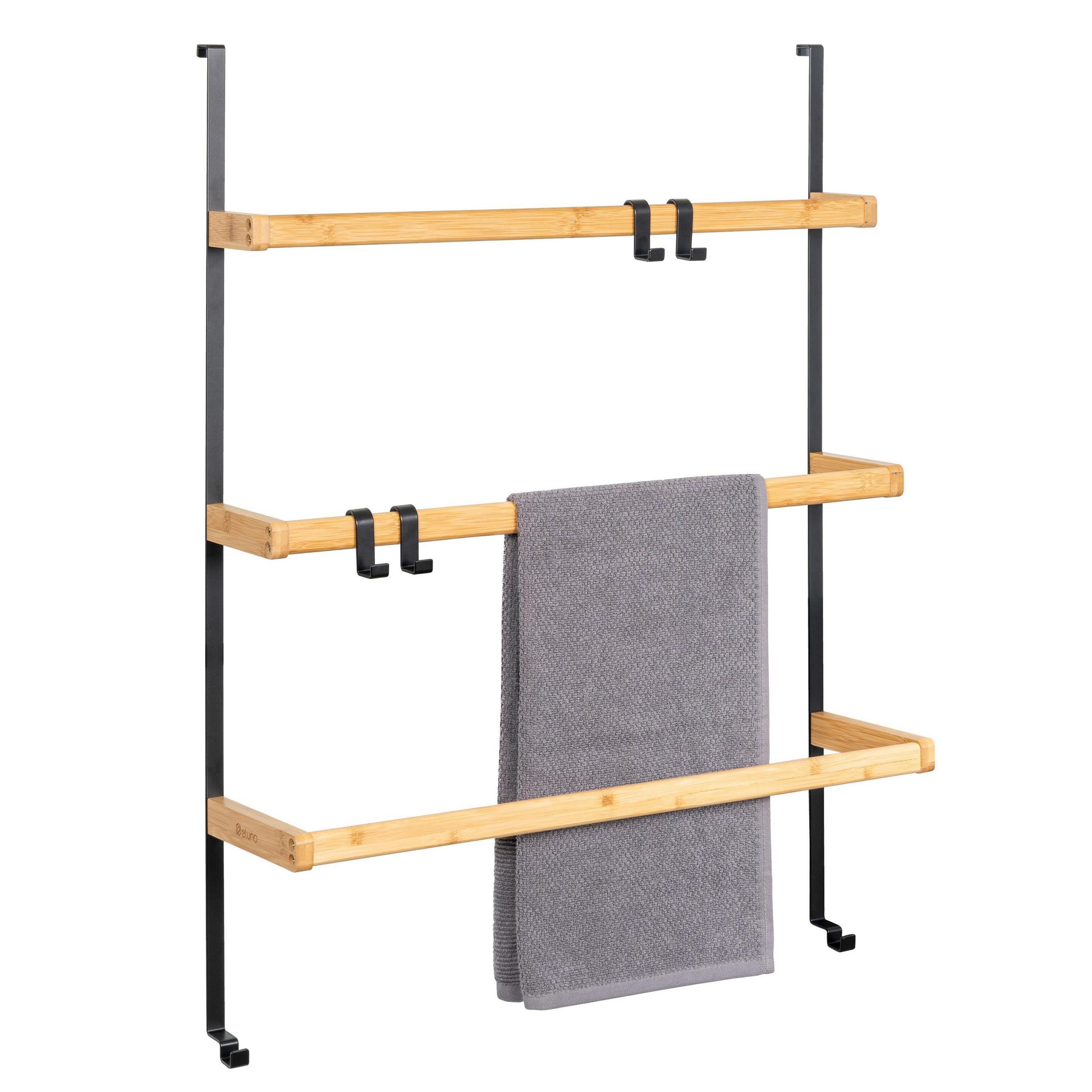 TÜR-HÄNGEREGAL, schwarz - Schwarz, Holz (65/86/17cm) - eluno