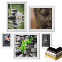 WANDBILDER 5er-Set - 50x50 cm & 20x30 cm & 40x60 cm Weißer Rahmen - Blumen in Vasen als Dekoration - Weiß, Kunststoff (40/60cm) - ArtPrintCave