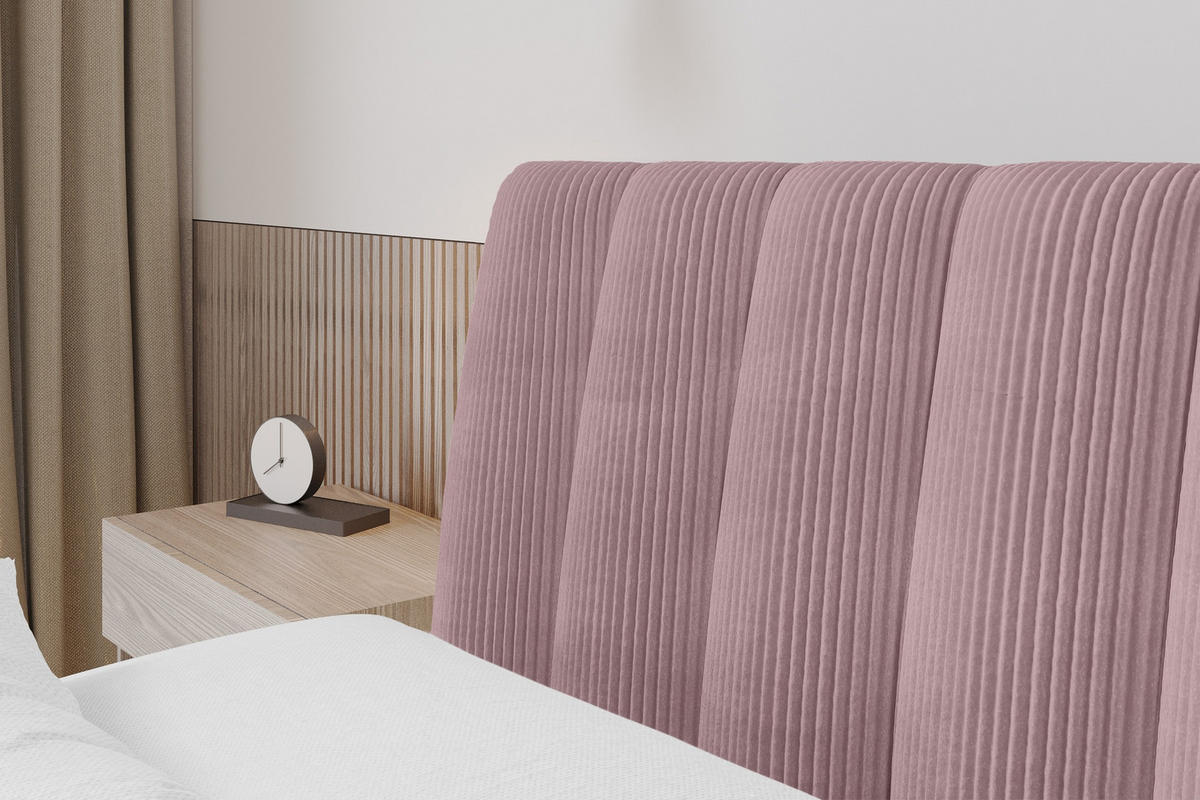 POLSTERBETT mit Bettkasten und Lattenrost, Boxbett ohne Matratze - ILAN 180x200 Rosa - Rosa, Holzwerkstoff/Textil (180/200cm) - ALTDECOR