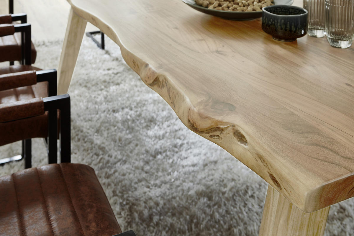 ESSTISCH NELE - Hellbraun/Beige, Holz (85/160/77cm) - SAM