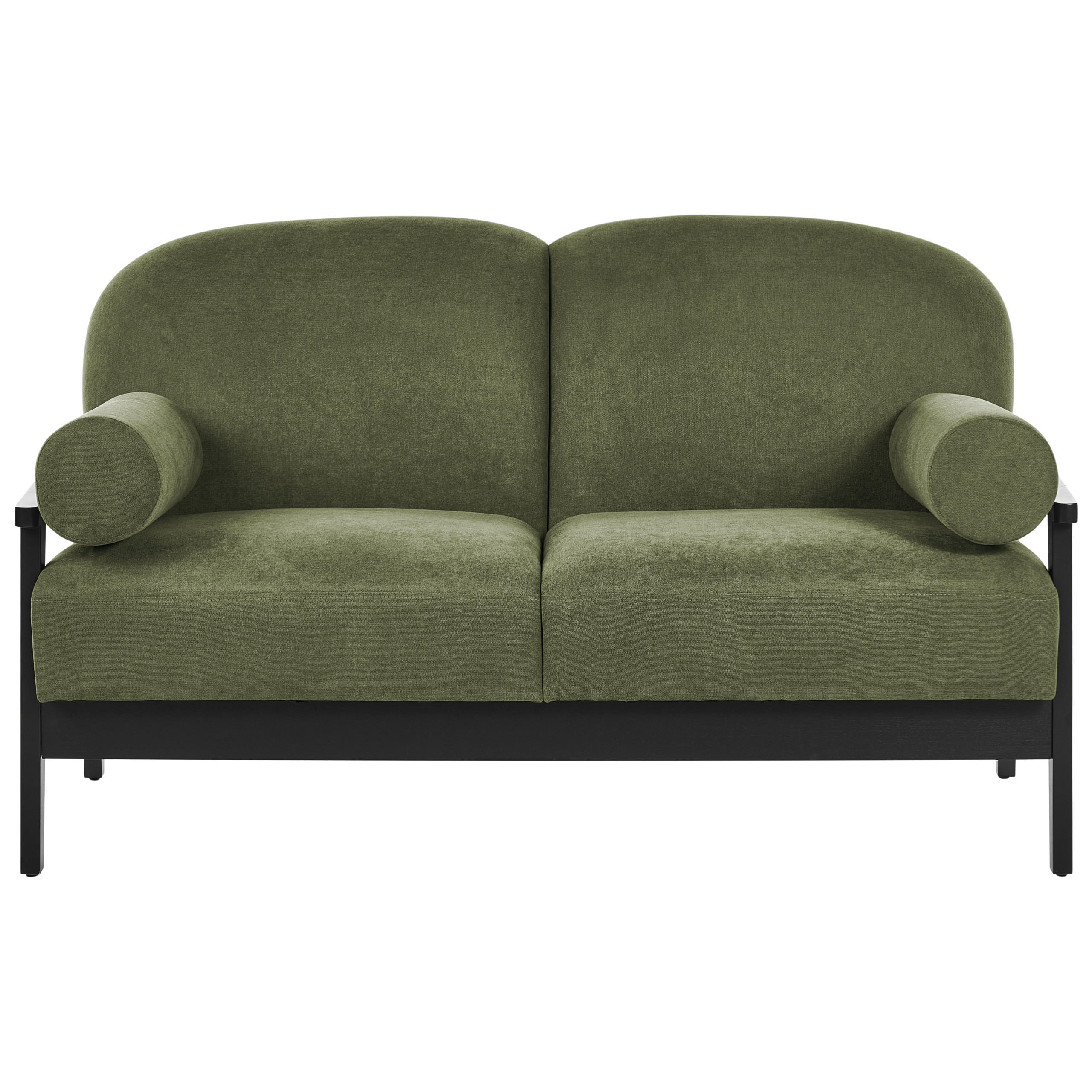 2-SITZER-SOFA Stoff Grün Pilarne - Schwarz/Grün, Textil (153/88/84cm) - Beliani