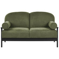 2-SITZER-SOFA Stoff Grün Pilarne - Schwarz/Grün, Textil (153/88/84cm) - Beliani