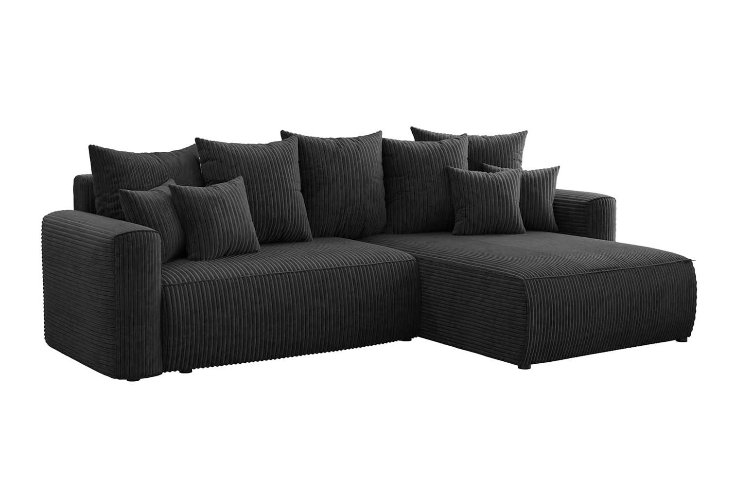 ECKSOFA BALI L - Schwarz, Holzwerkstoff (260/160cm) - Meblini