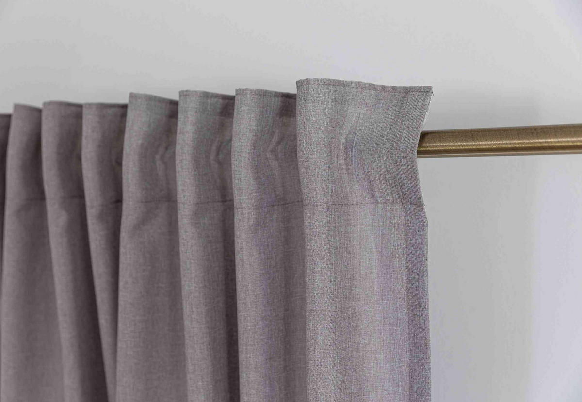 GARDINE Wellenvorhang Wien 245x145 cm Grau - Grau, Textil (145/245cm) - Gardinenbox
