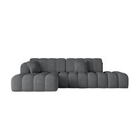 ECKSOFA mit Schlaffunktion Ottomane Links OLEA-L2 321x164x75 Dunkelgrau Cord - Taupe/Schwarz, Holzwerkstoff/Kunststoff (321/164cm) - ALTDECOR