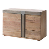 SIDEBOARD Akazie 115x45x75 beige lackiert Amsterdam #109 - Beige, Holz (115/75/45cm) - Massivmoebel24