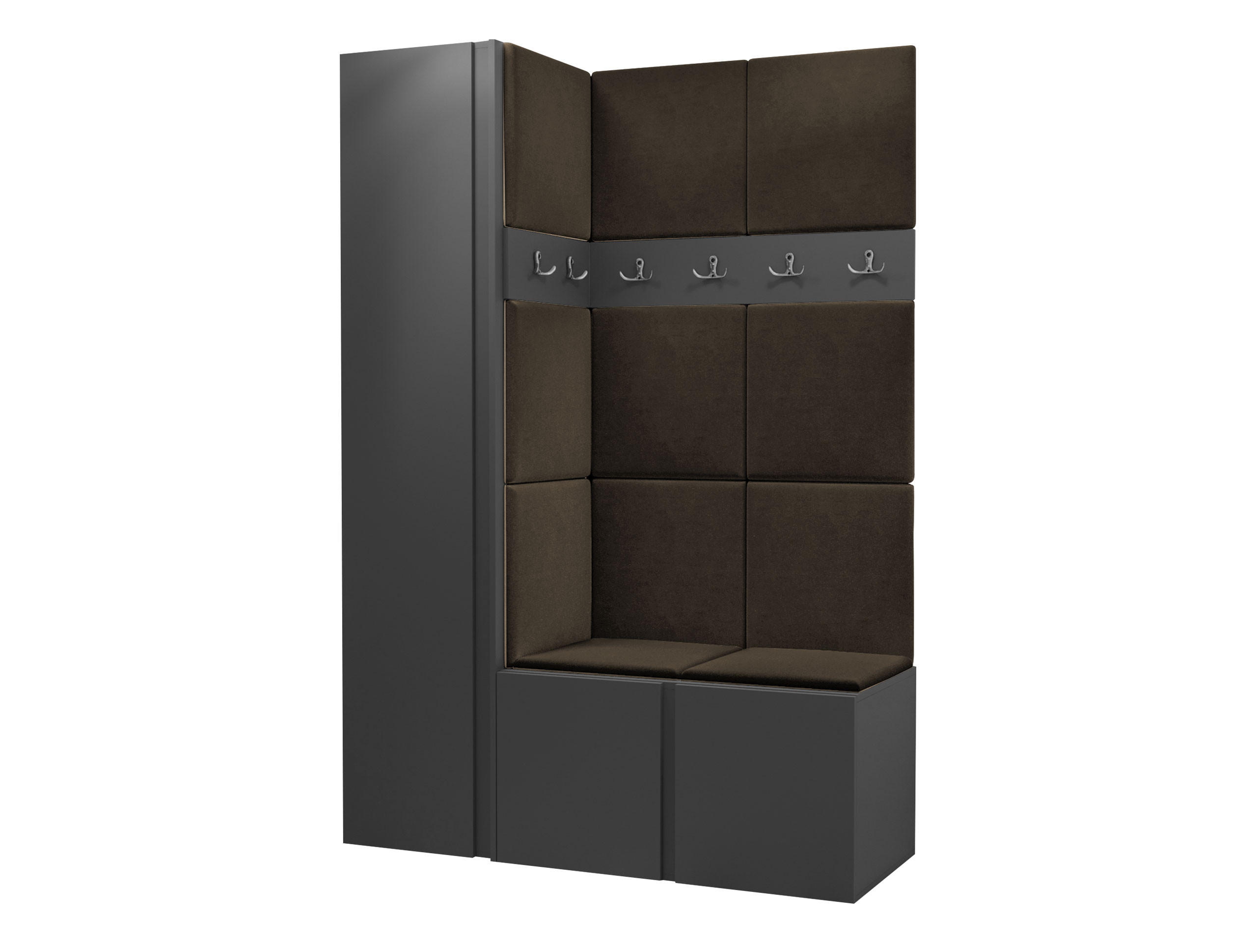 Mirjan24 Garderoben-Set Graphit, Braun 124x186x46 cm