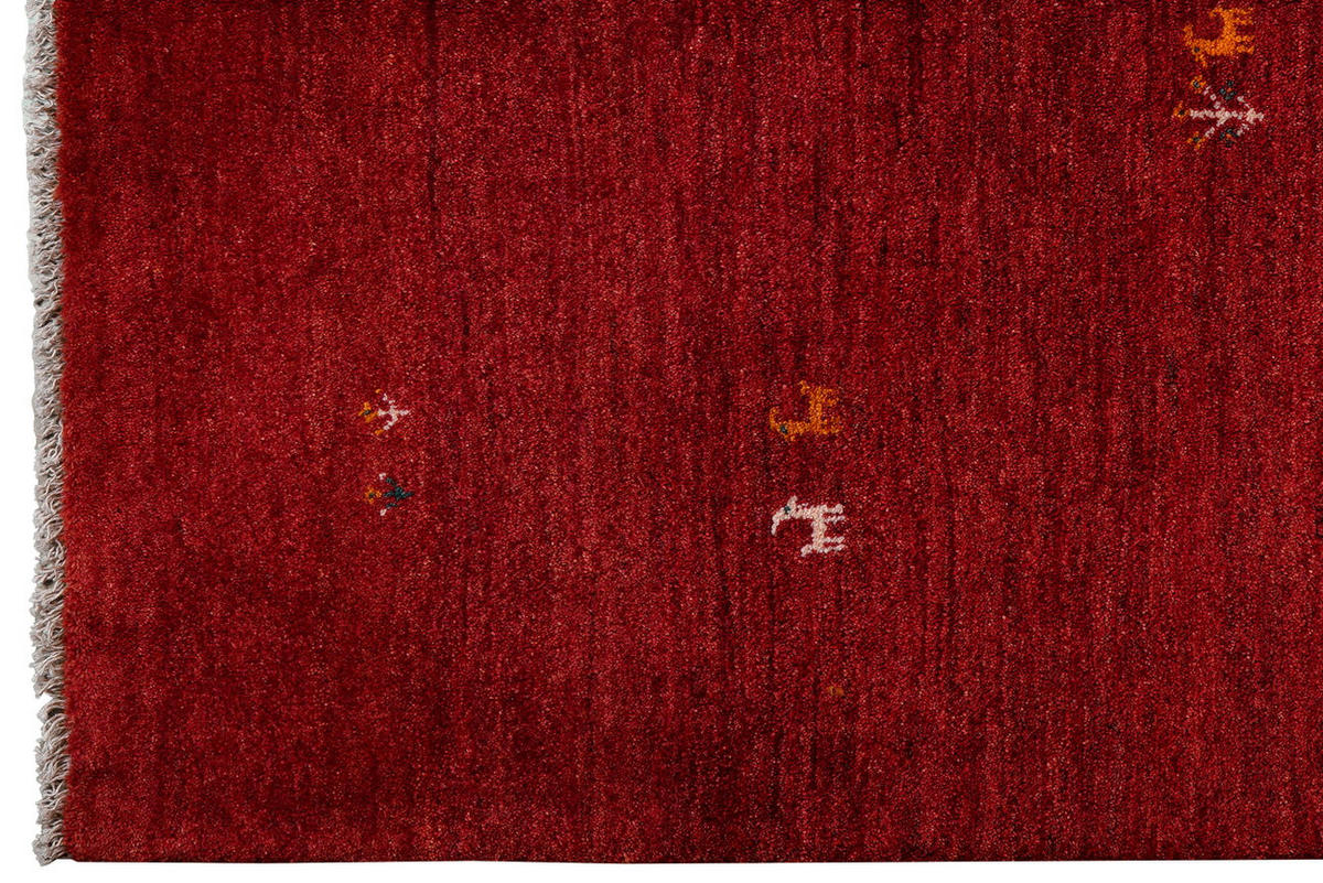 TEPPICH Gabbeh Rot 193/150 cm Schurwolle - Rot, Textil (150/193cm) - Looma