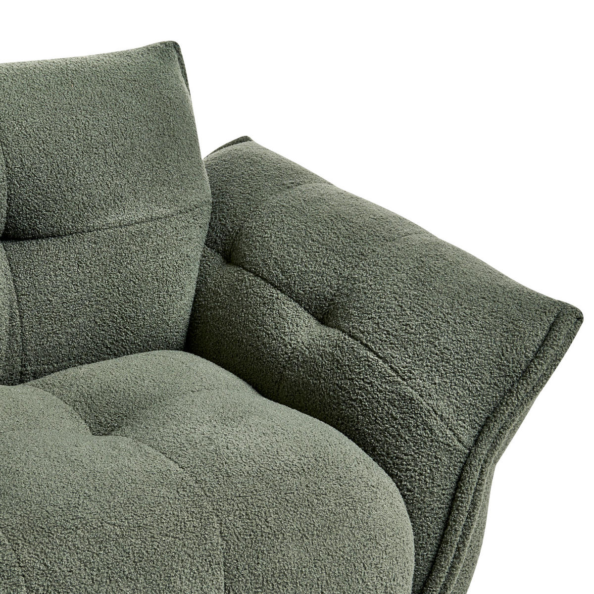 POHOVKA 2-místná Bouclé Zelená Halba - zelená barva, textil (174/80/85cm) - Beliani