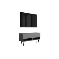 TV-LOWBOARD 100 cm Anthrazit, schwarze schräge Beine, 100 × 32 × 52 cm - Grau, Holzwerkstoff (100/52/32cm) - 3XE LIVING