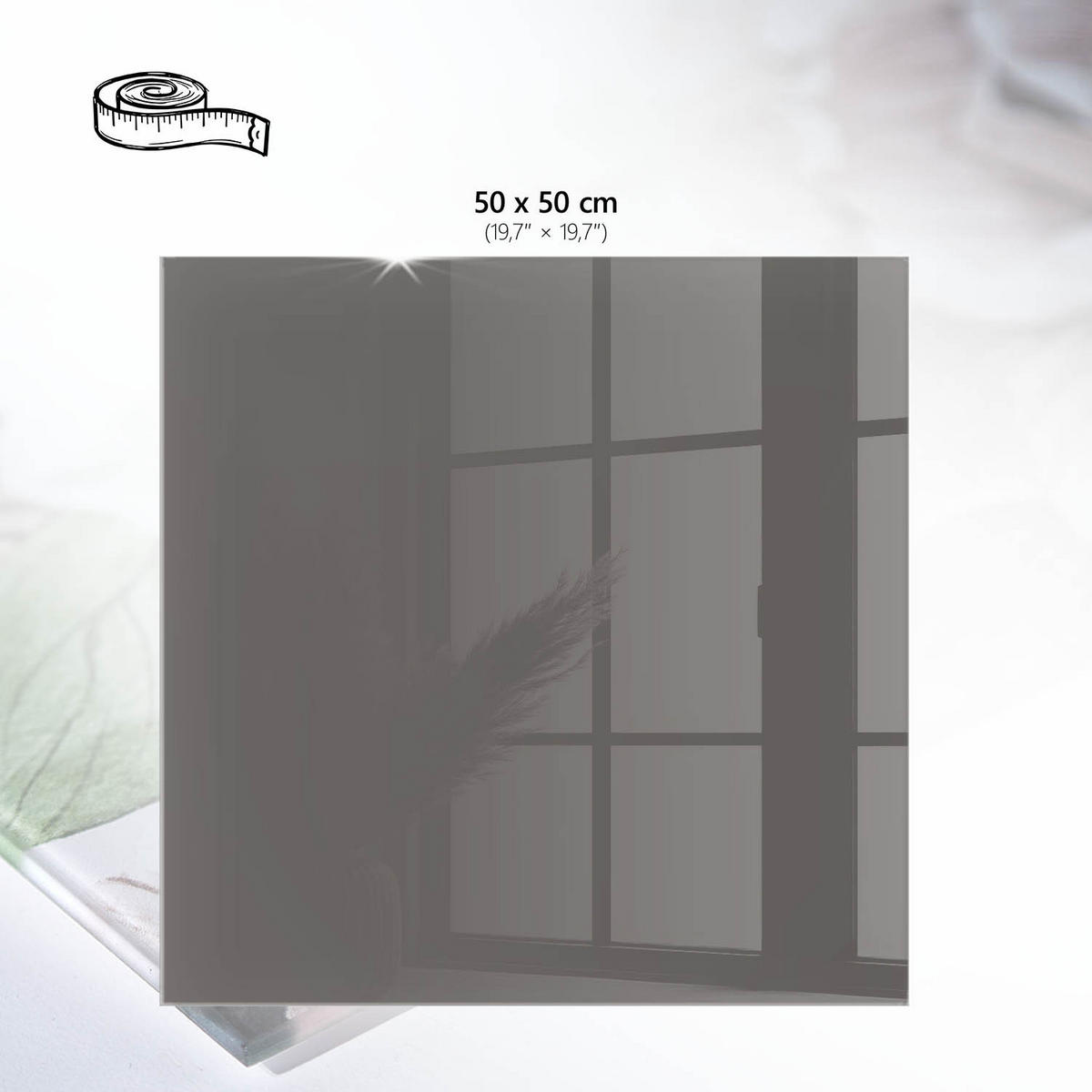 TISCHPLATTE 50x50 cm – Dunkelgrau - Violett, Glas (50/50/0.4cm) - Wallfluent