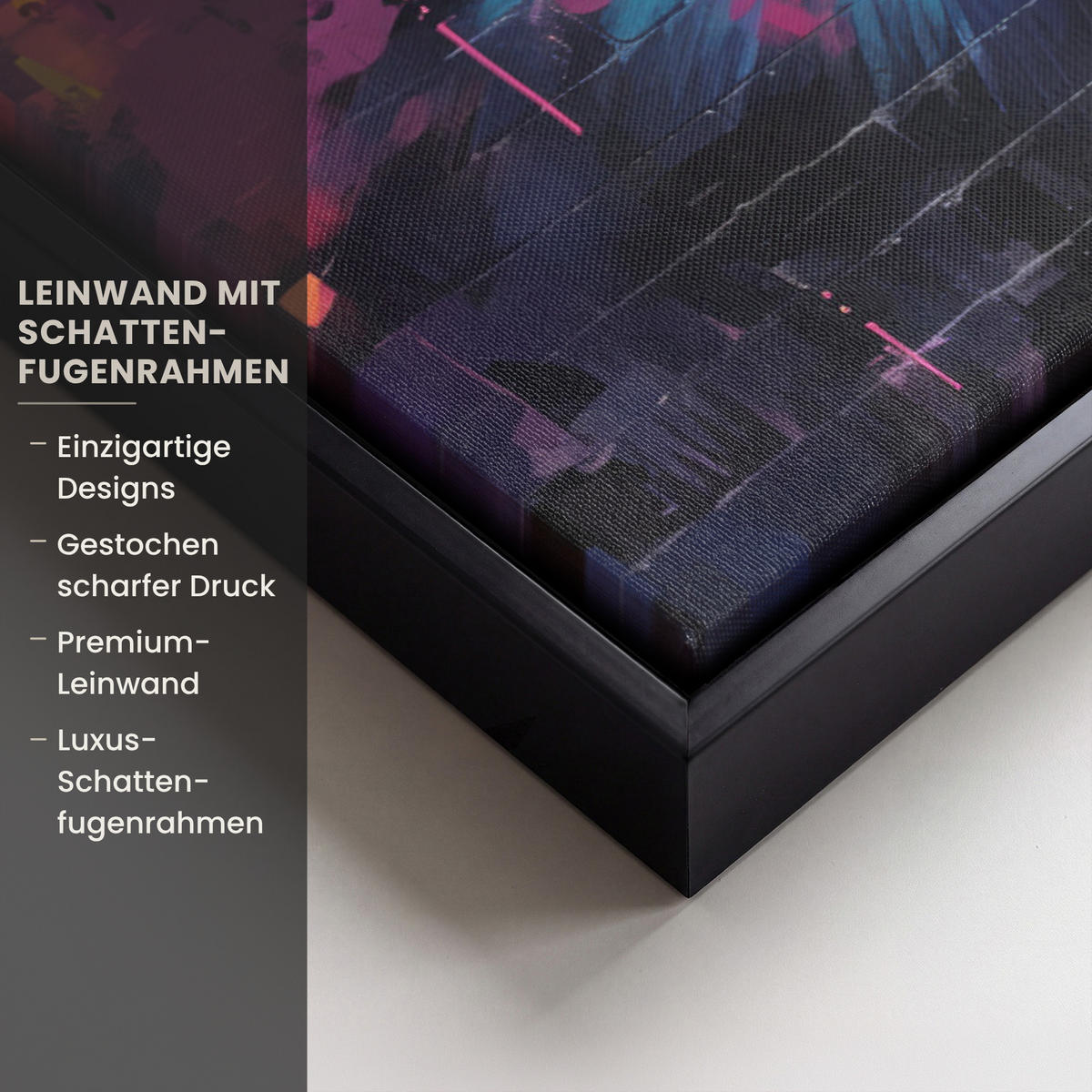 LEINWAND Bilder mit Rahmen - Graffiti - Schimpanse - Straßenkunst - Kopfhörer - Affe - 70x50 - Blau, Textil (70/50cm) - MuchoWow