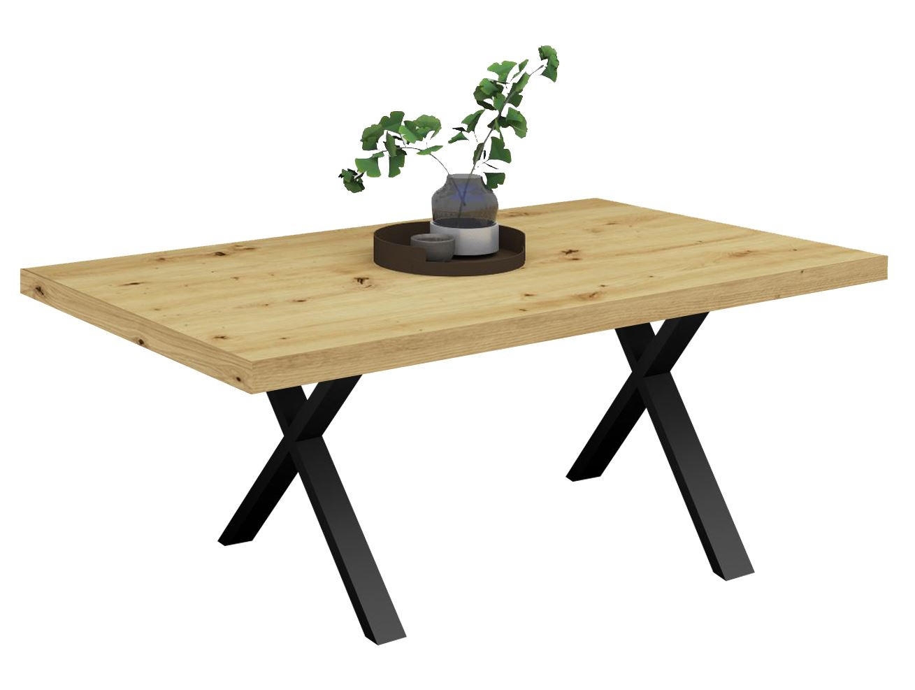 ESSTISCH Elgin 4 175x80x100 Metall+Holzwerkstoff Schwarz/Asteiche - Schwarz/Eiche Artisan, Holzwerkstoff (175/100/80cm) - 58aufmkessel