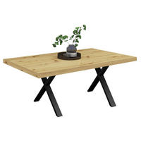 ESSTISCH Elgin 4 175x80x100 Metall+Holzwerkstoff Schwarz/Asteiche - Schwarz/Eiche Artisan, Holzwerkstoff (175/100/80cm) - 58aufmkessel