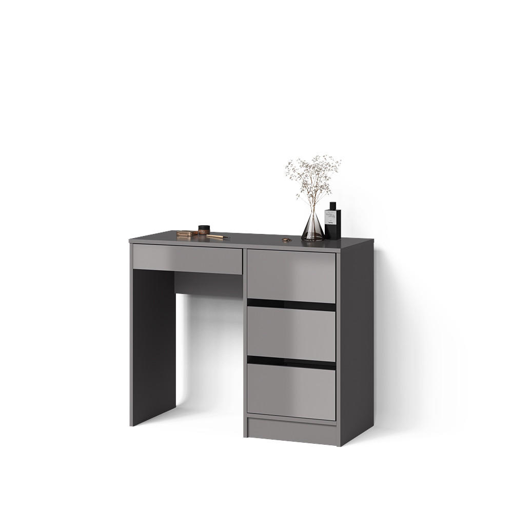 SCHMINKTISCH Imola Grau mit 4 Schubladen - Grau, Holzwerkstoff (40/90/75cm) - Livinity®