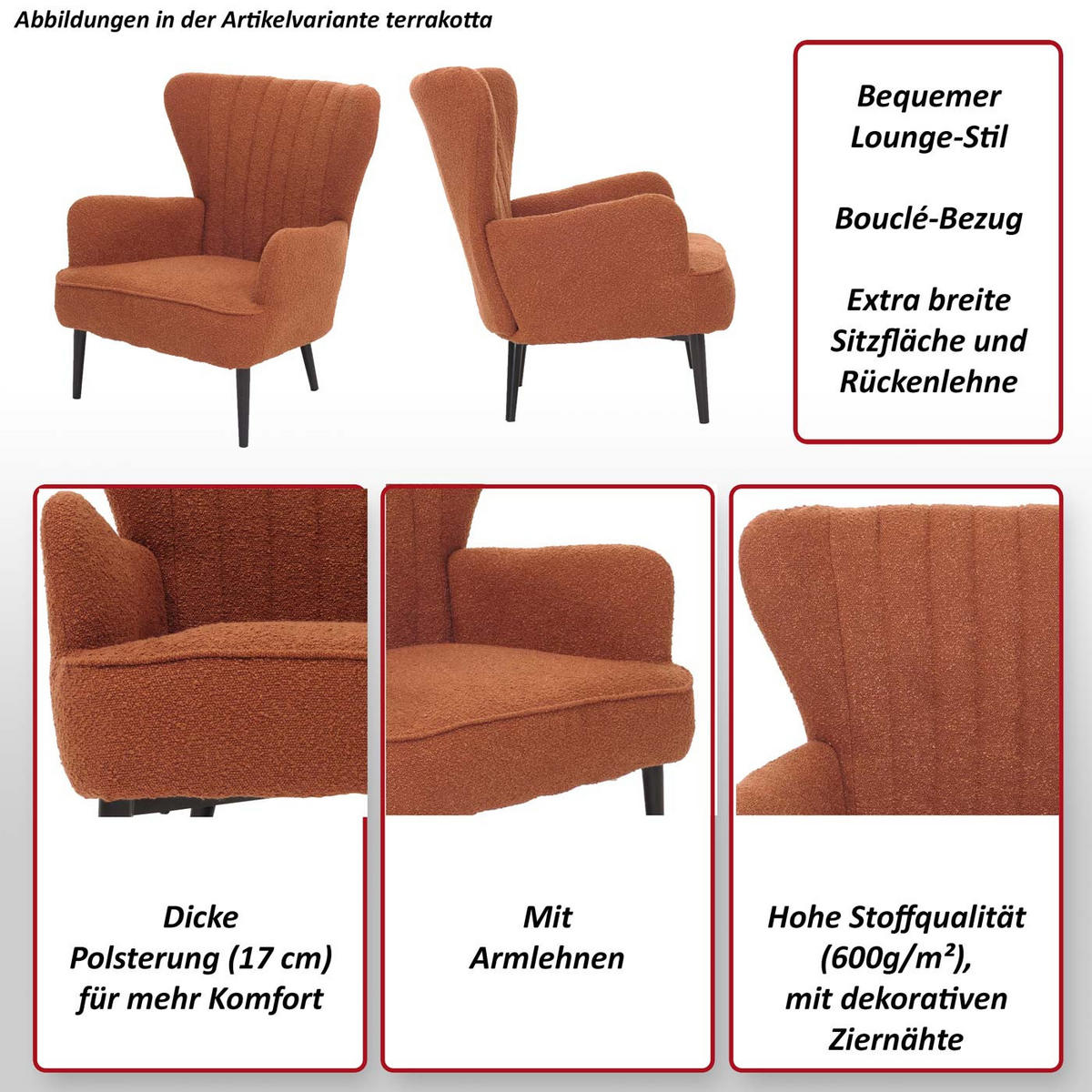 LOUNGE-SESSEL Orange - Orange, Textil (75/80/78cm) - MCW