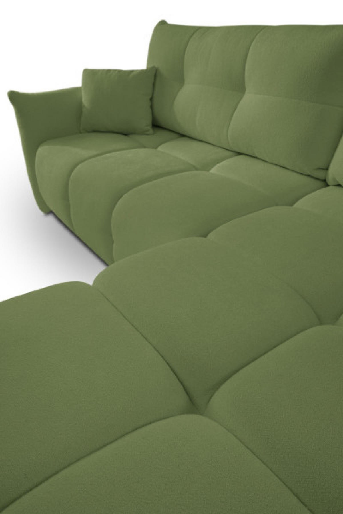 ECKSOFA Grün BOSE Mit Schlaffunktion Rechts - Grün, Textil (177/257cm) - Sepro Meble