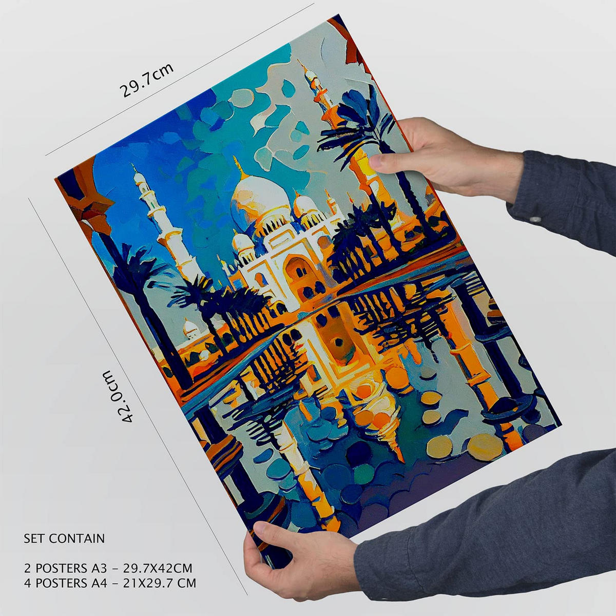 POSTER Set Mit 6 Fluss Im Ölgemälde Stil A3 & A4 Rahmenlos - Klar, Papier (29/3cm) - Nacnic