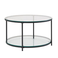 SOFATISCH rund ADO Couchtisch - Schwarz, Glas (80/80/45cm) - tinkaro