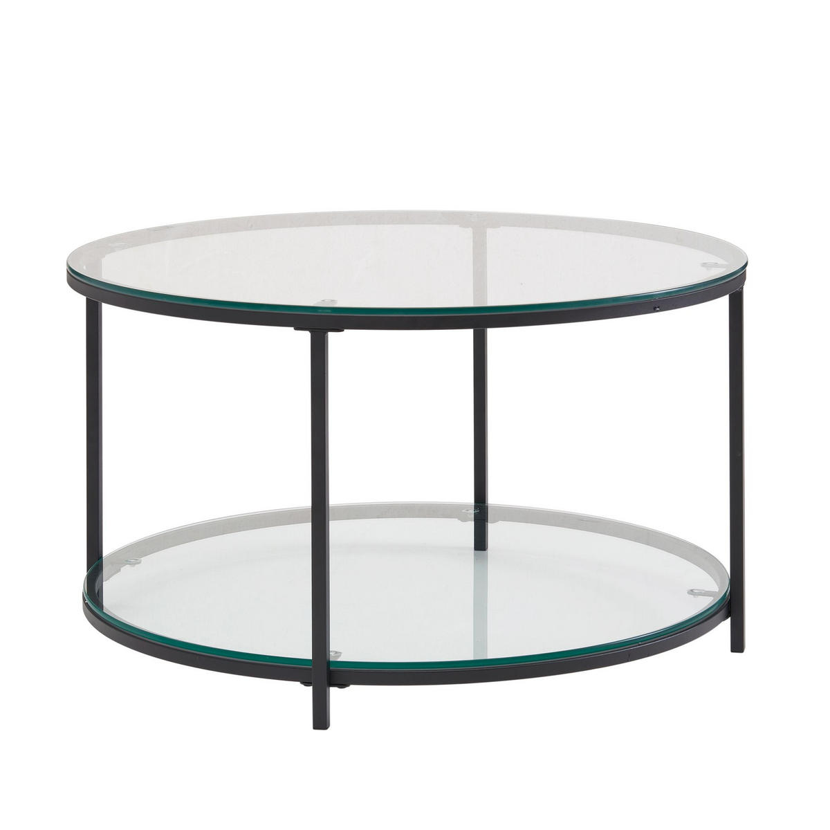 SOFATISCH rund ADO Couchtisch - Schwarz, Glas (80/80/45cm) - tinkaro