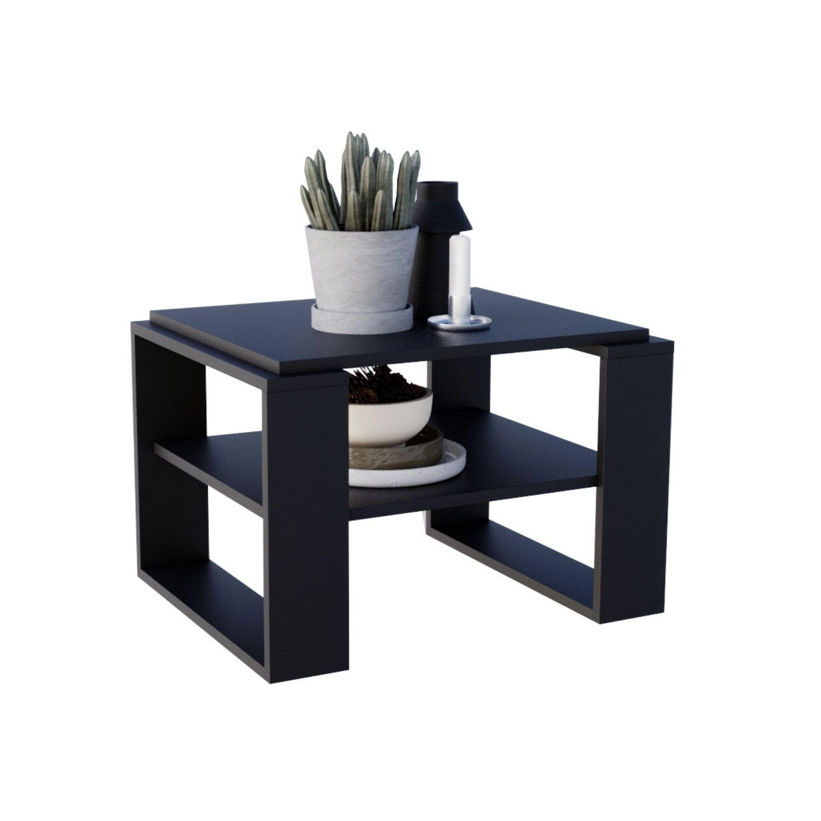 COUCHTISCH Holzwerkstoff rechteckig stabil Schwarz 44/54/63cm - Schwarz, Holzwerkstoff (54/63/44cm) - CraftPAK