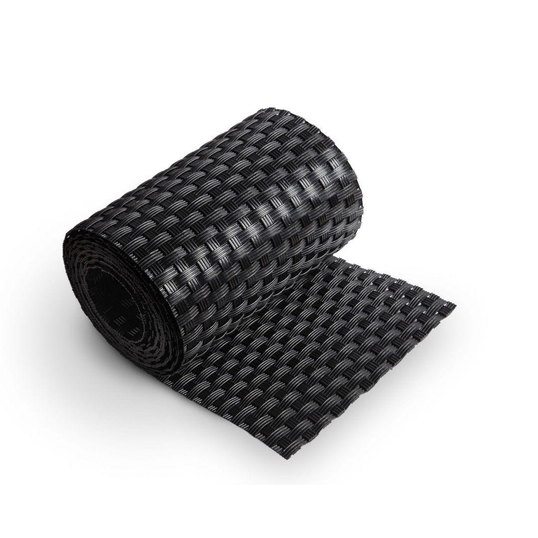 SICHTSCHUTZSTREIFEN Rattan Einzelstreifen für Doppelstabmatten Schwarz 2,55m - Schwarz, Kunststoff (255/19cm) - ZAUN|ZU