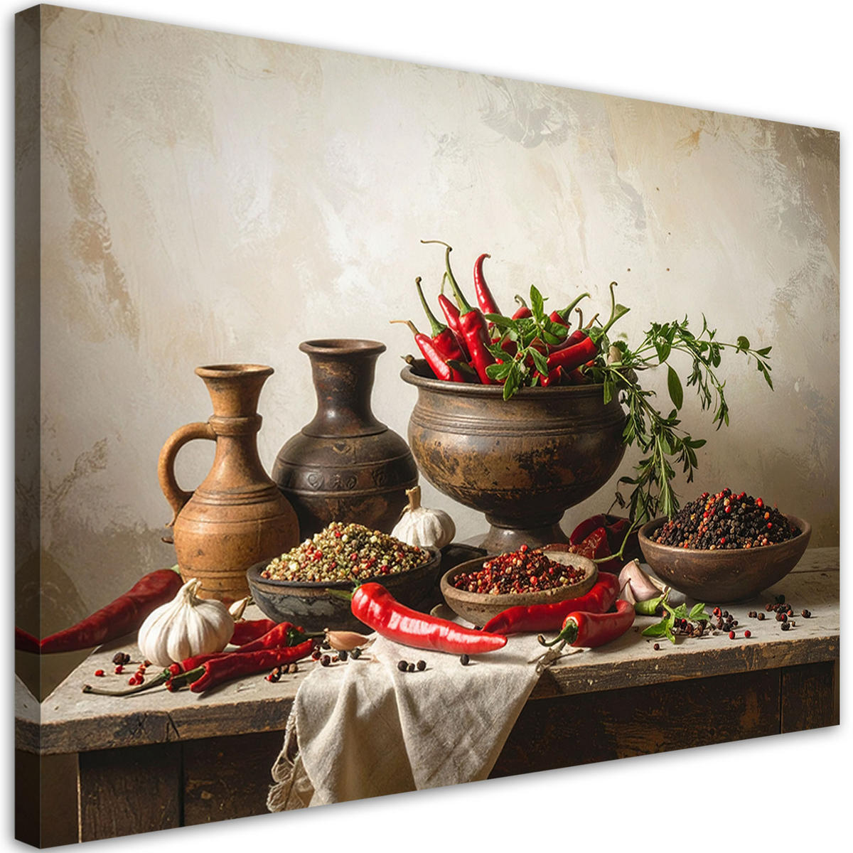 LEINWANDBILD Essen & Trinken 100x70cm - Beige, Textil (100/70cm) - Feeby