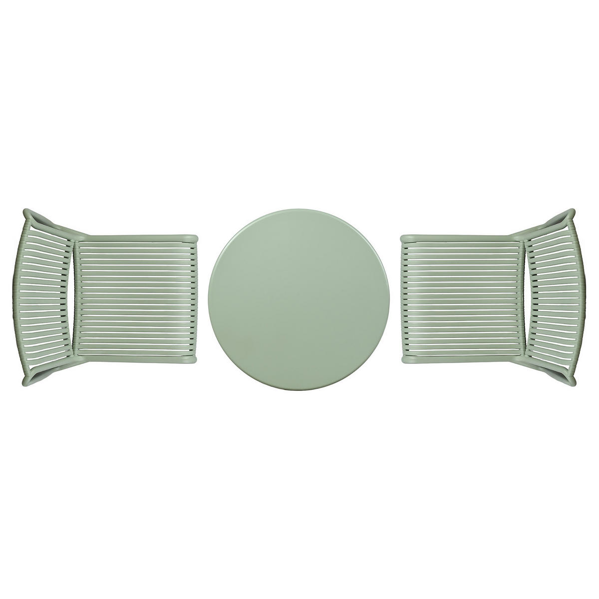 GARTENSITZGRUPPE - 3-teilig - Stahl / Polypropylen - Salbeigrün, Kunststoff/Metall - home24