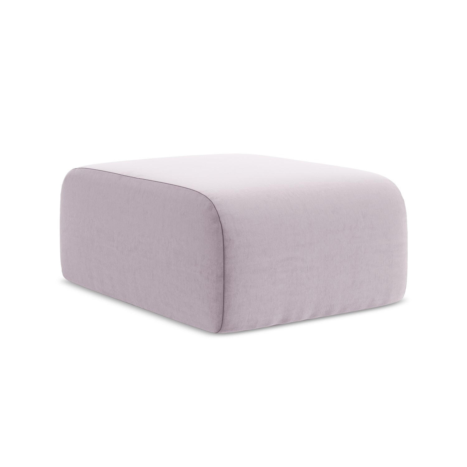 POUF Samt Stoff Violett - Flieder/Schwarz, Holzwerkstoff/Kunststoff (72/42/94cm) - LaMiaSofa