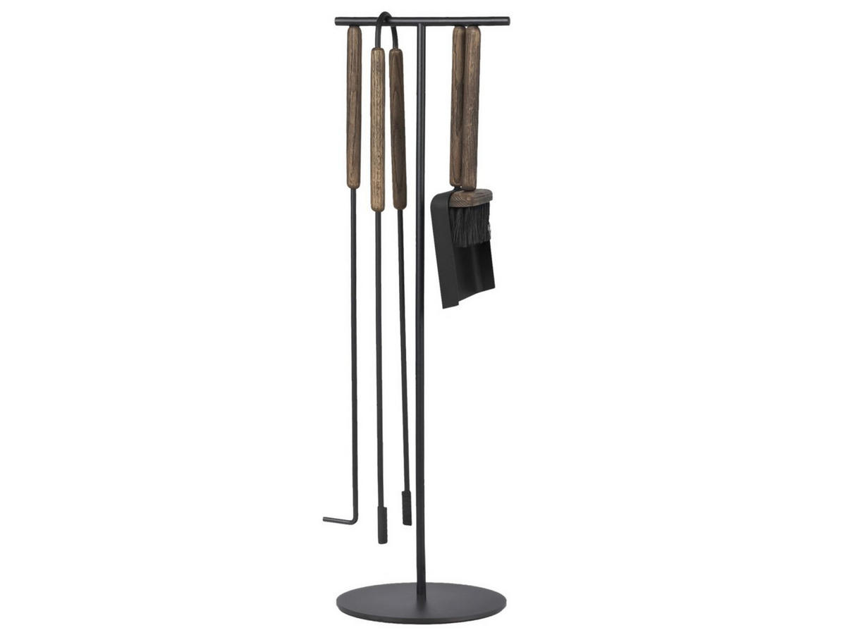 KAMINGARNITUR Ashi 5tlg oak Kaminbesteck Set - Braun, Metall (22/75/22cm) - Blomus