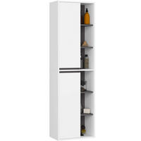 BAD HOCHSCHRANK Vami Weiß, Grau - Weiß/Grau, Holzwerkstoff (50/170/30cm) - Akord