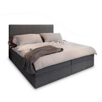 BOXBETT PISA 140x200 cm mit Matratze und Topper - Grau - Grau, Holz (140/200cm) - MASSENO